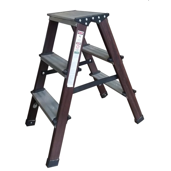Escalera FEMA Doble 66Cm 3 Peld.Alum.Simil Madera 69500822