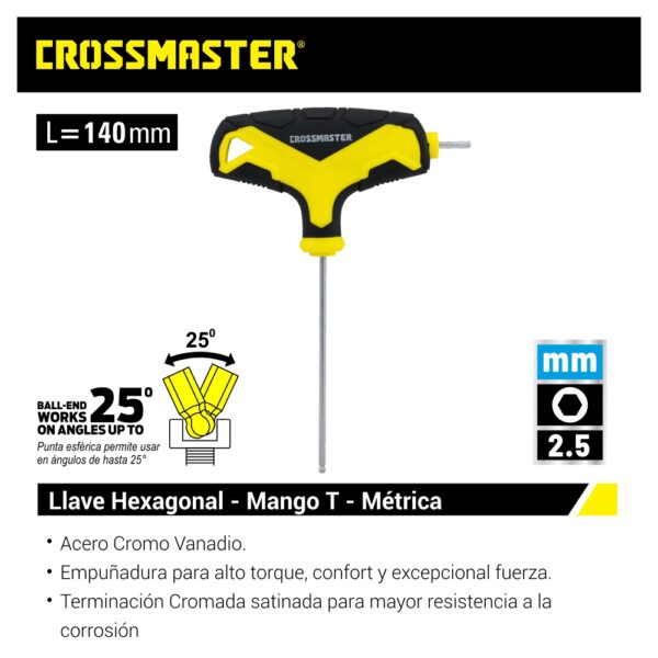 Llave T Hexagonal Crossmaster 2.5mm 9943501 - Imagen 2