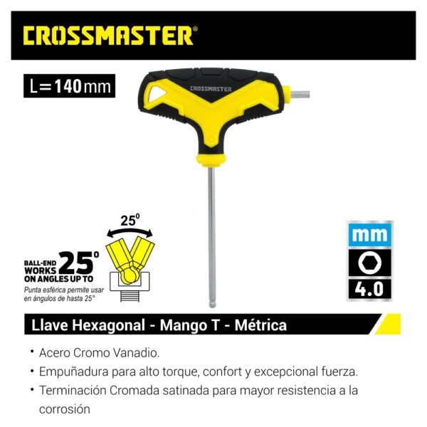 Llave T Hexagonal Crossmaster 4.0mm 9943507 - Imagen 2