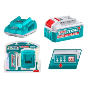 Bateria 20V 4.0 Ah y Cargador 20V 2.0 Ah INDUSTRIAL TOTAL TFBCPK1012-4