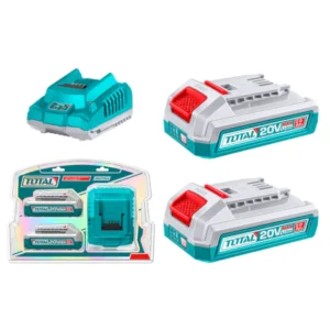 2 Baterias y Cargador 20V 2.0 Ah INDUSTRIAL TOTAL TFBCPK2212-4
