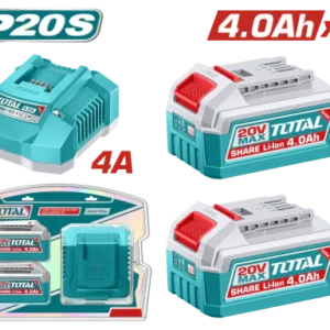 2 Baterias y Cargador 20V 4.0 Ah INDUSTRIAL TOTAL TFBCPK2013-4 V2VIKB401