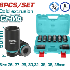Set de 8 Accesorios para Llave de Impacto 3/4" INDUSTRIAL TOTAL THKISD34082L THKISD34082L